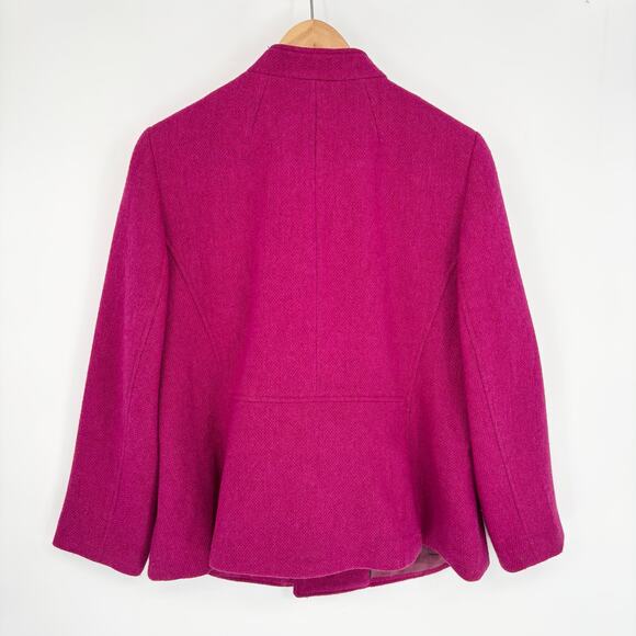 Talbots Wool Blend Band Collar Magenta Jacket - Picture 4 of 13